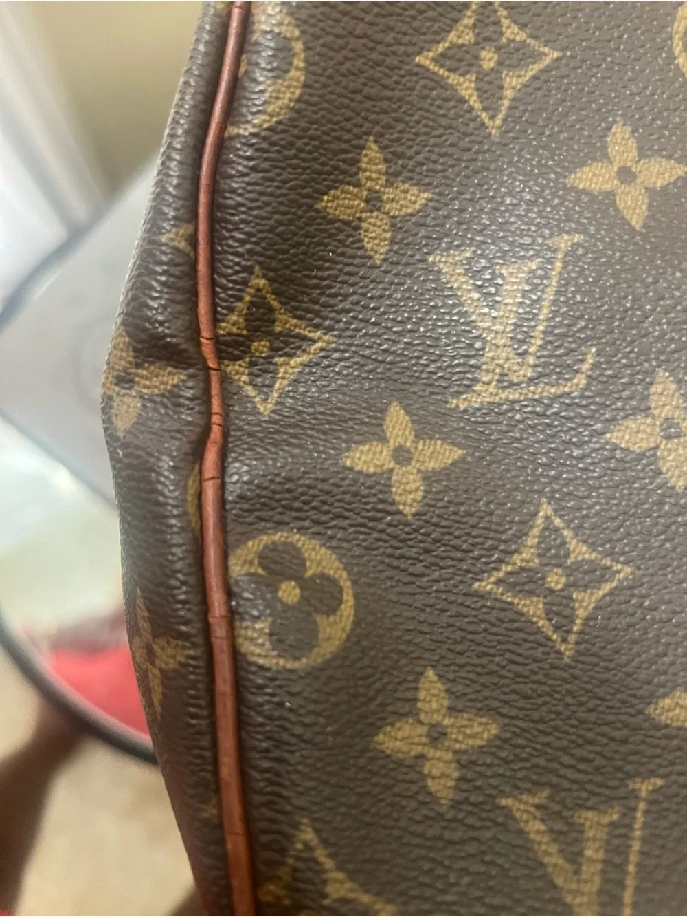 Louis Vuitton Monogram Canvas Satchel with Tan Leather Handles speedy 30